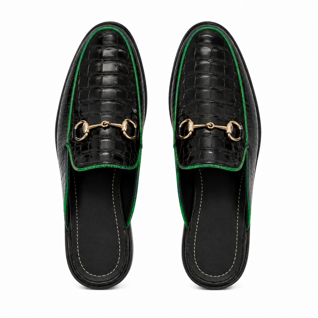 “Royale” Croco Mule Terlik (Yeşil)