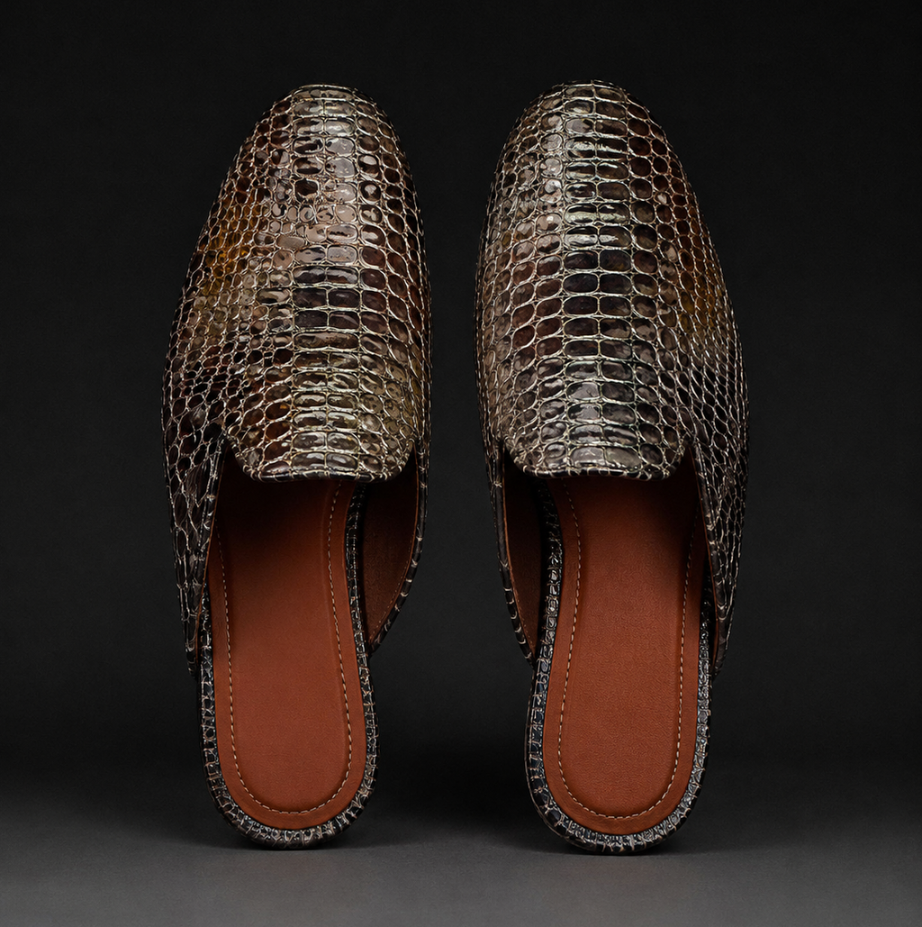 “Snake” Croco Mule Terlik