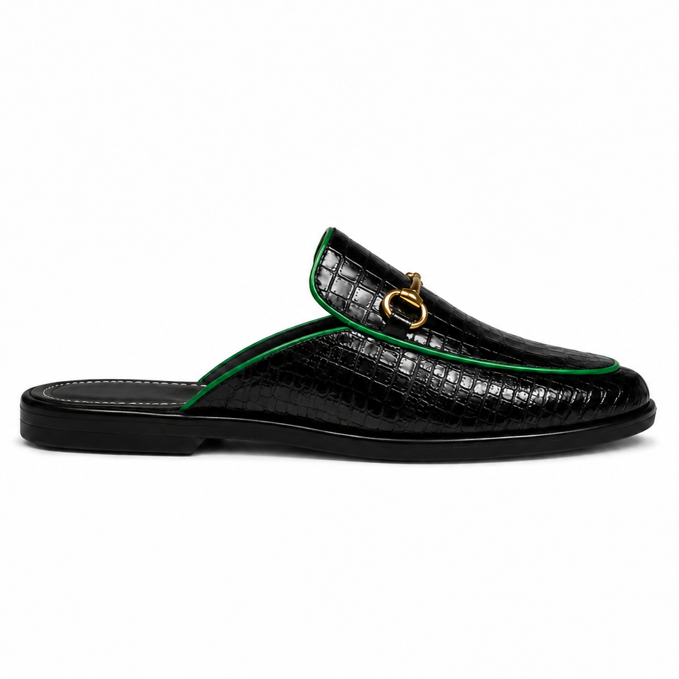 “Royale” Croco Mule Terlik (Yeşil)