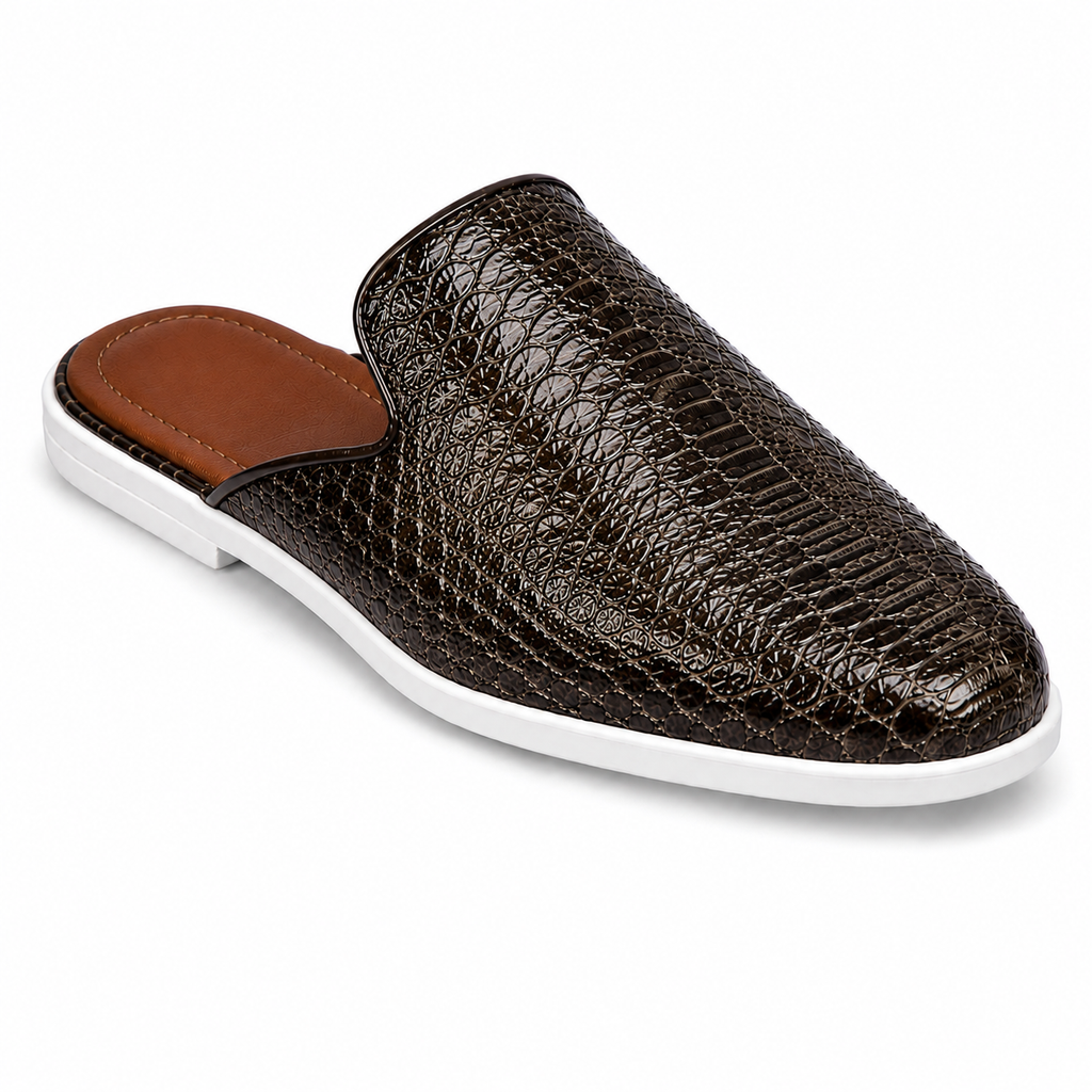 “Snake” Croco Mule Terlik