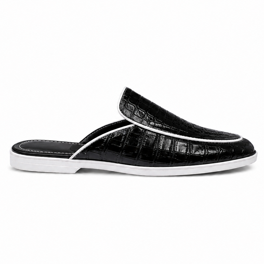 “Royale” Croco Mule Terlik (Beyaz)