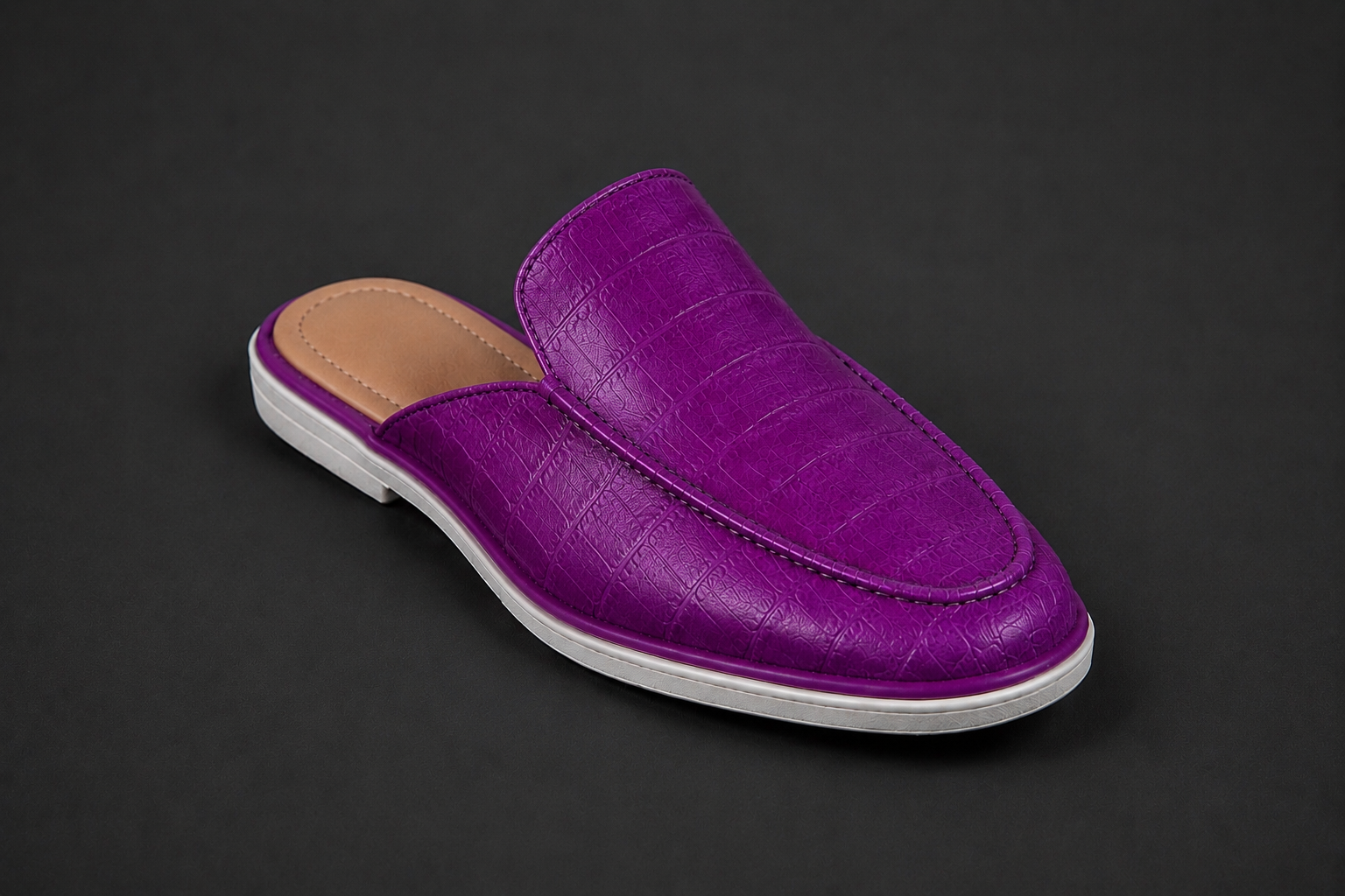 “Violet” Croco Mule Terlik
