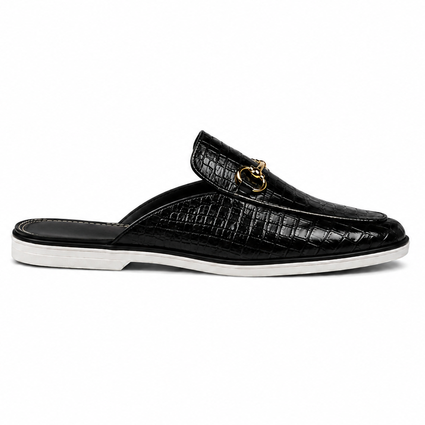 “Royale” Croco Mule Terlik (Siyah)