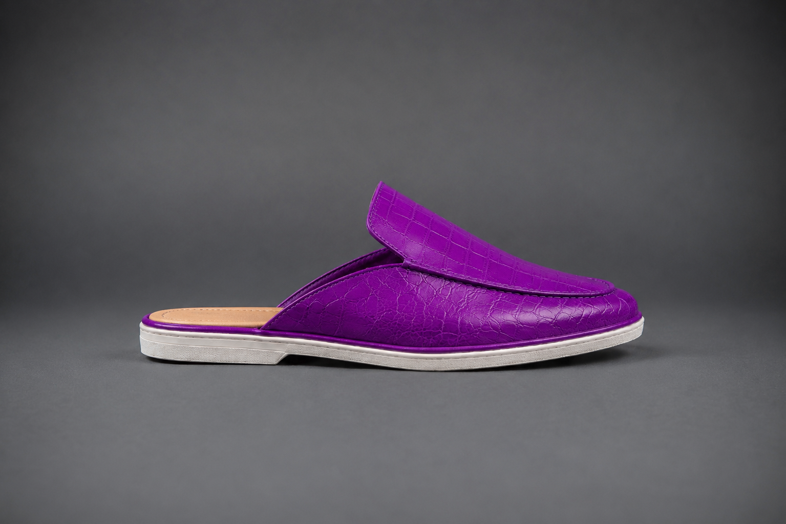 “Violet” Croco Mule Terlik