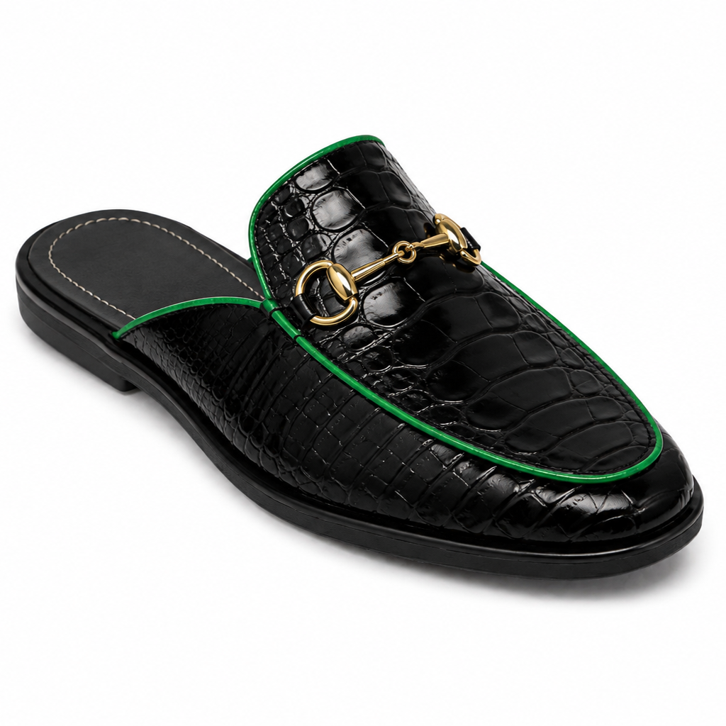 “Royale” Croco Mule Terlik (Yeşil)