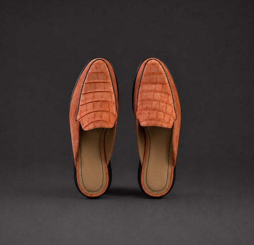 “Arizona” Turuncu Croco Mule Terlik