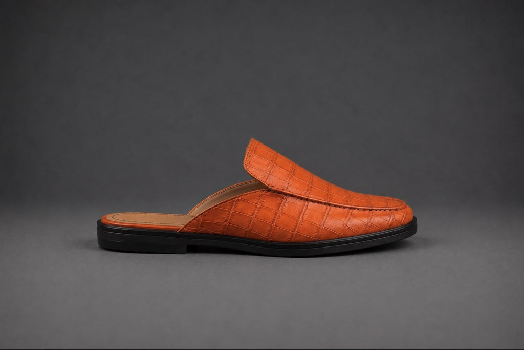 “Arizona” Turuncu Croco Mule Terlik