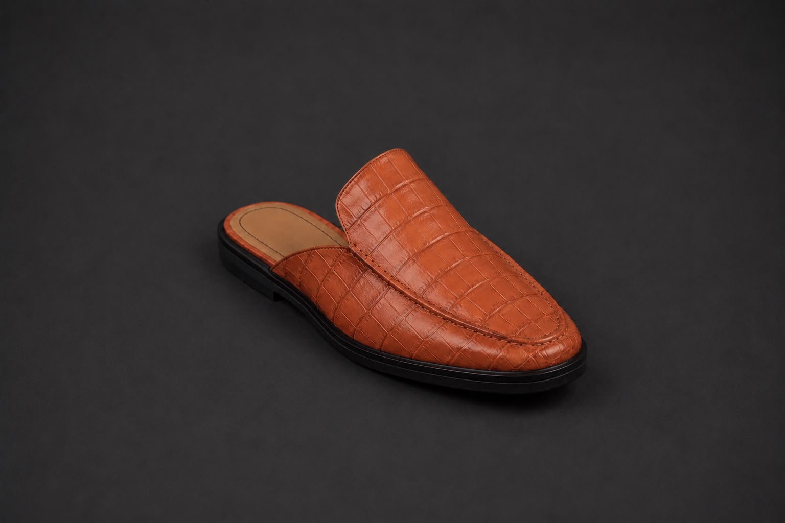 “Arizona” Turuncu Croco Mule Terlik