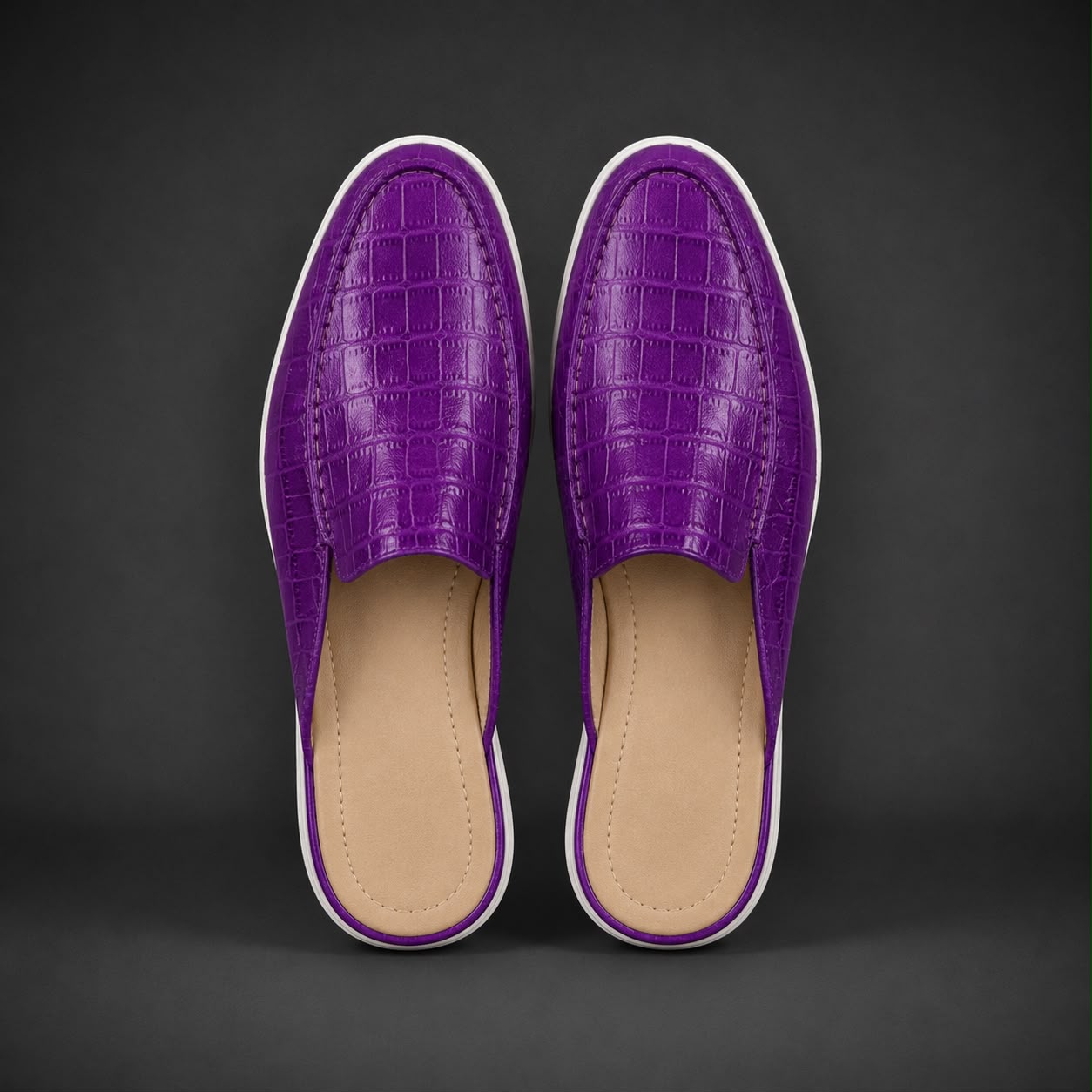 “Violet” Croco Mule Terlik